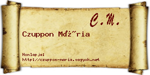 Czuppon Mária névjegykártya